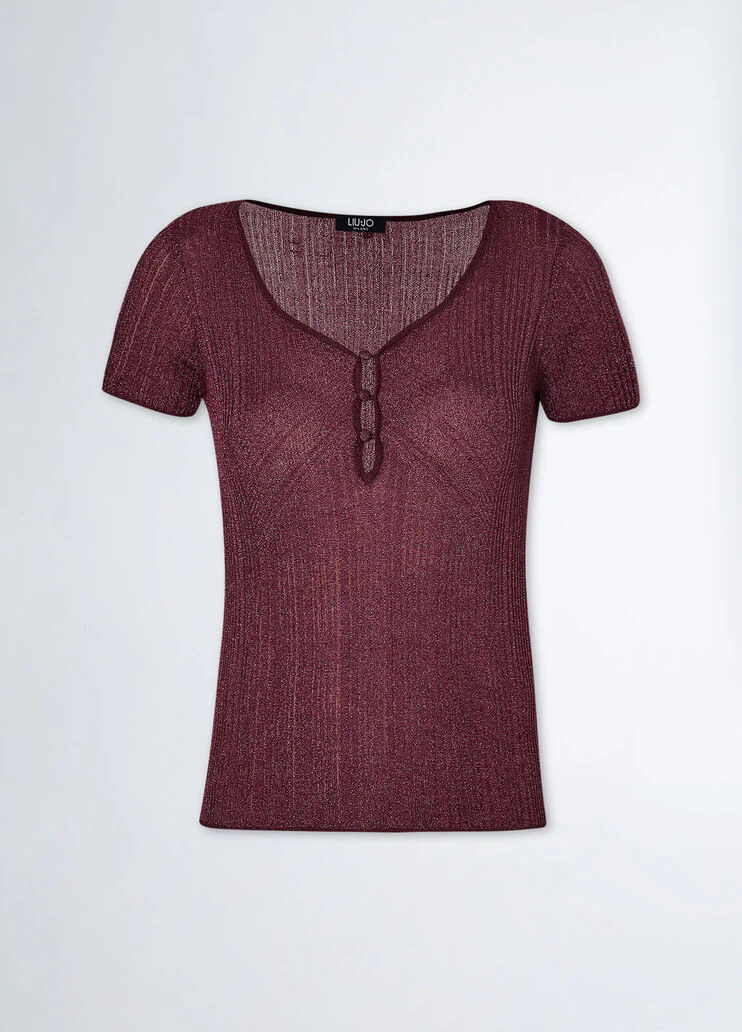 Lurex knit T-shirt