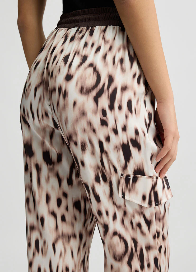 Printed satingging trousers