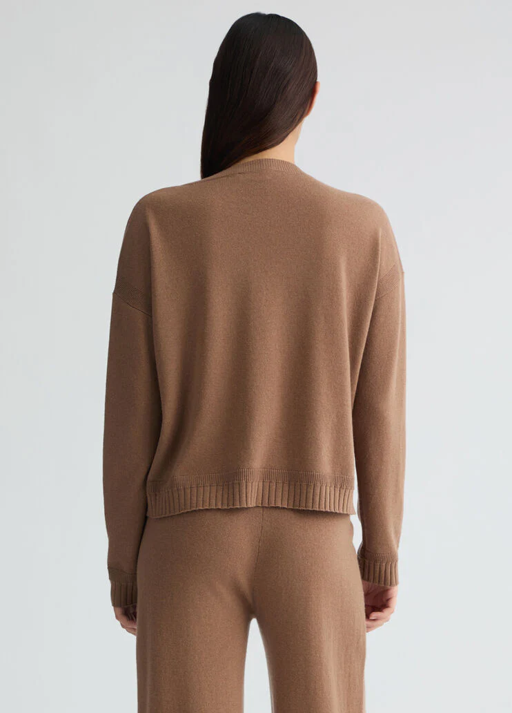 Brown cashmere and wool jumper