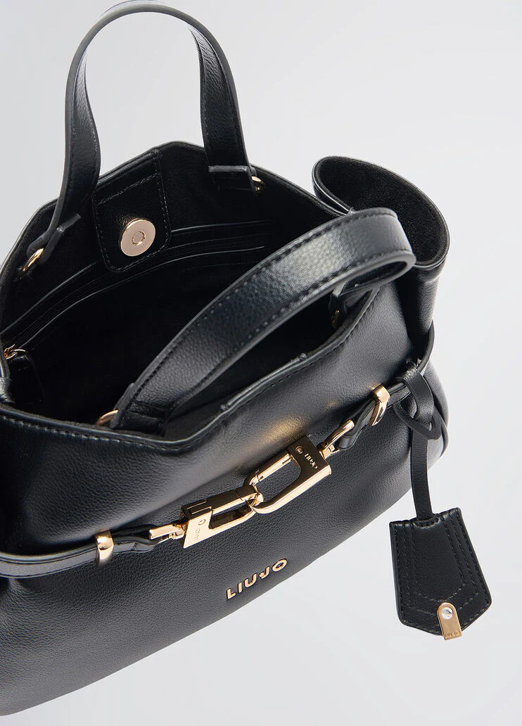 Black handbag with charm