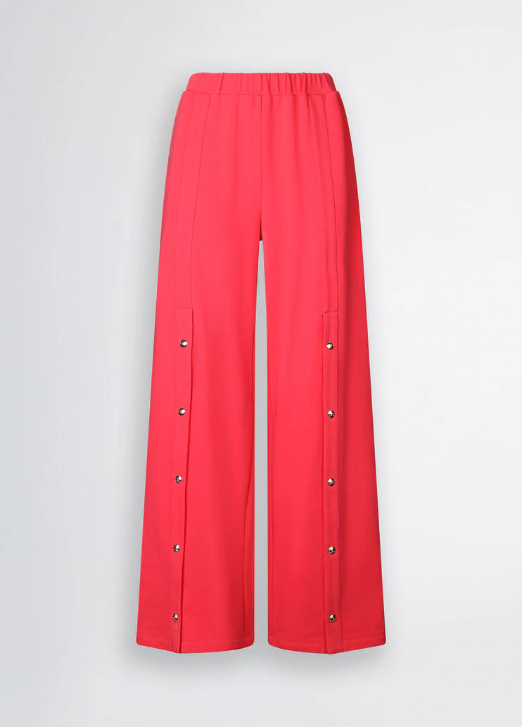 Red fleecegging bottoms with buttons