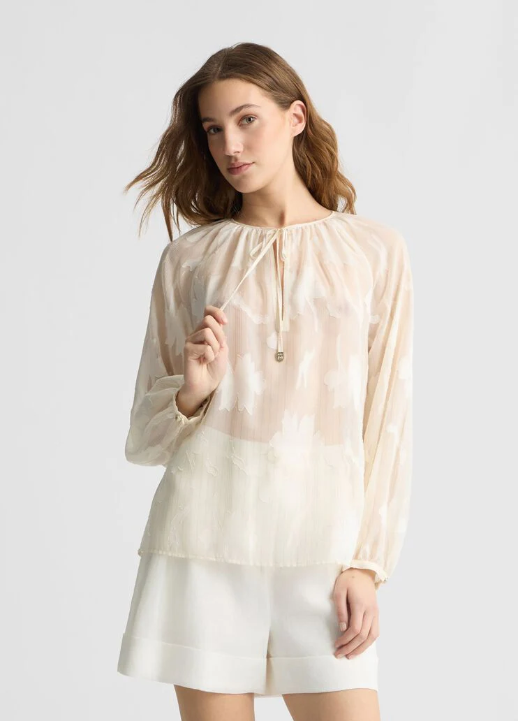 Floral lurex blouse