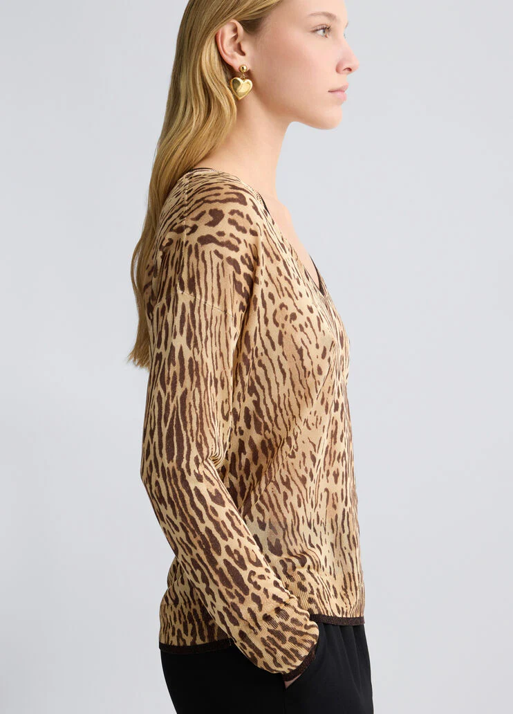 Sweatshirt with animal-print