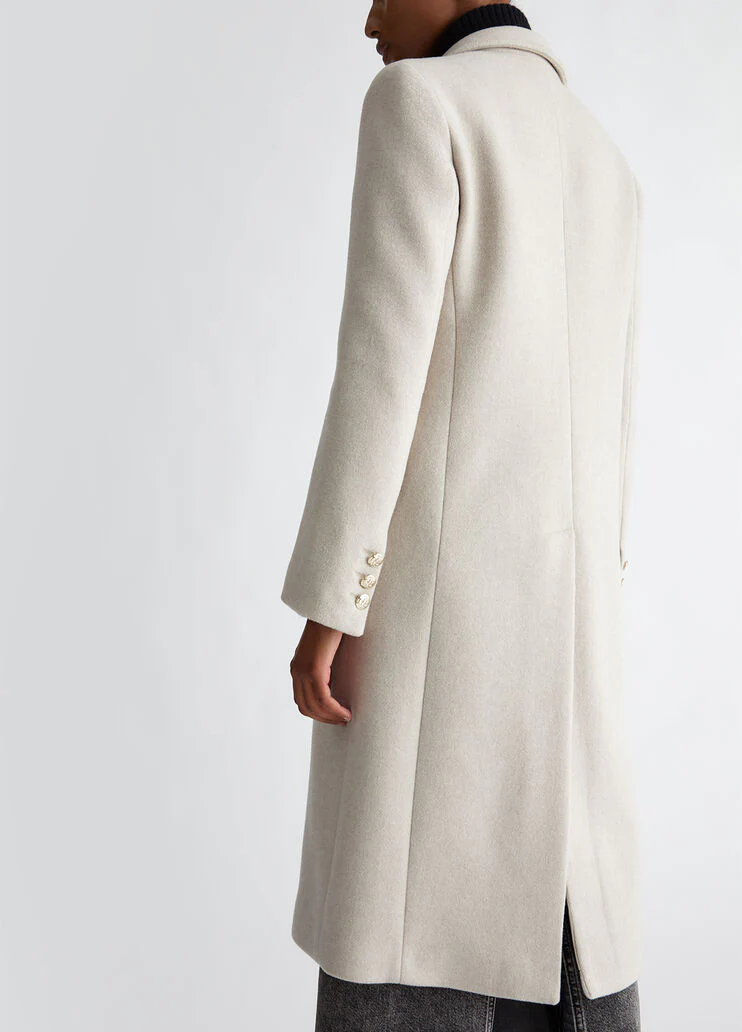 Slim-fit wool-blend coat
