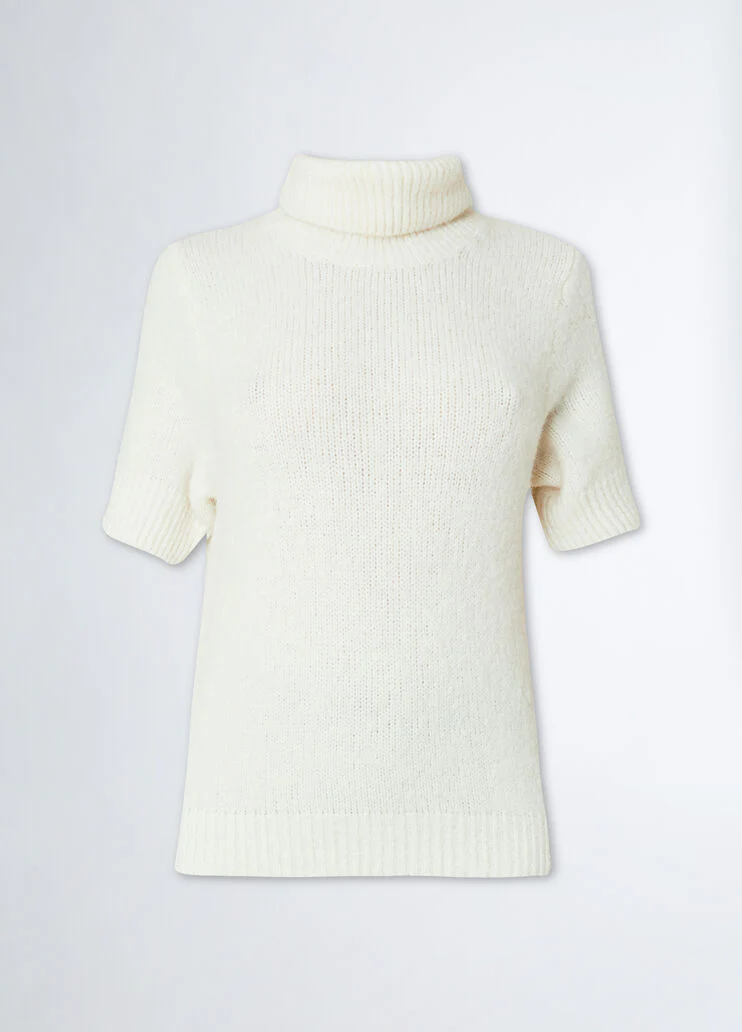 White turtleneck with cut-out
