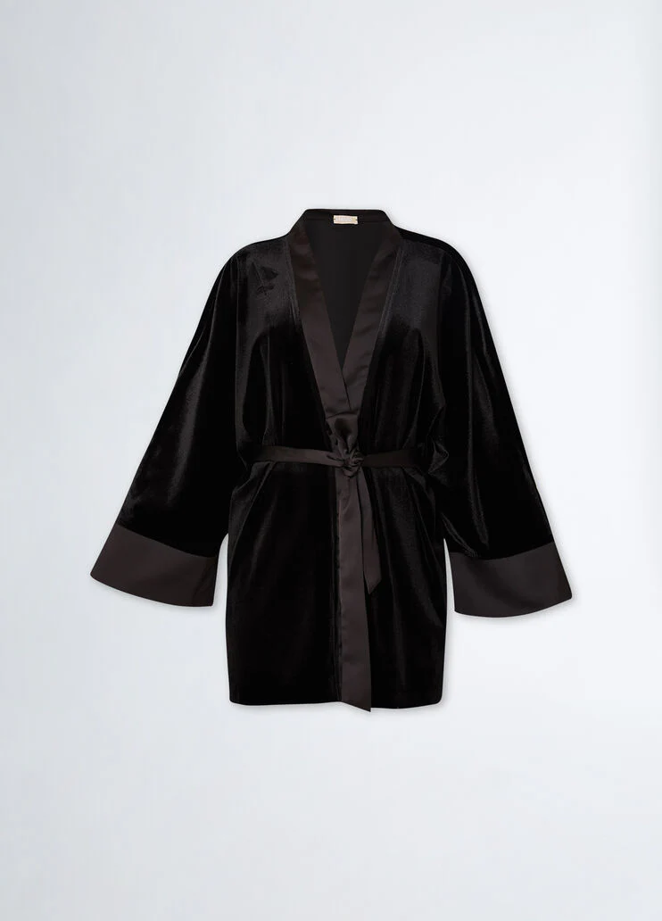 Velvet kimono jacket