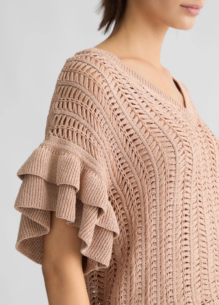 Sand-colour knit top