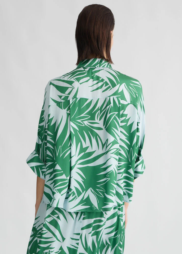 Printed satin shirt