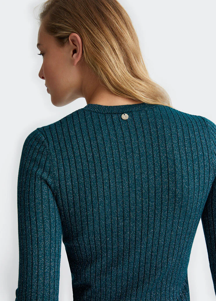 Ribbed lurex jumper