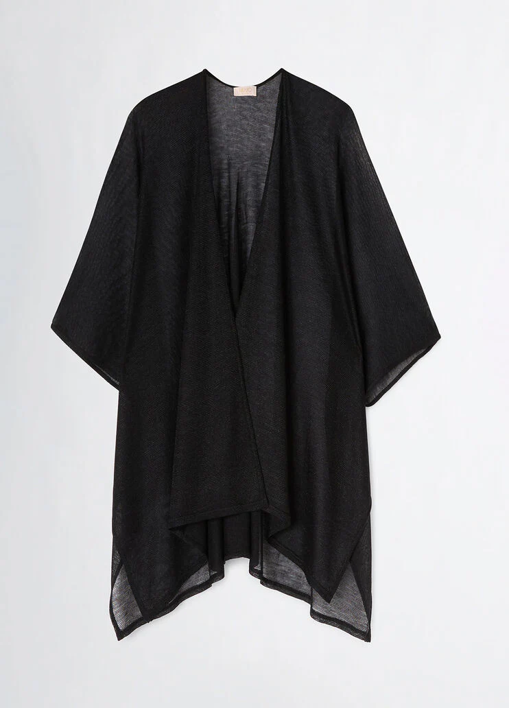 Lurex knit poncho