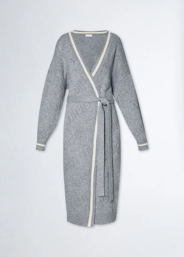 Long cardigan with belt