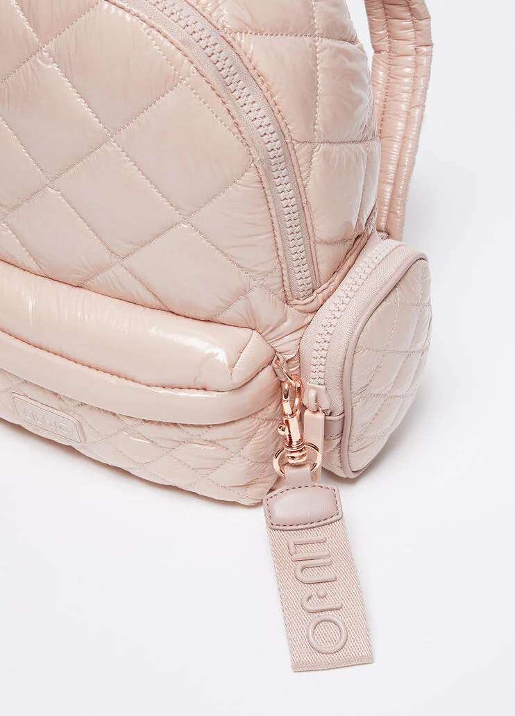 Quilted nylon backpack