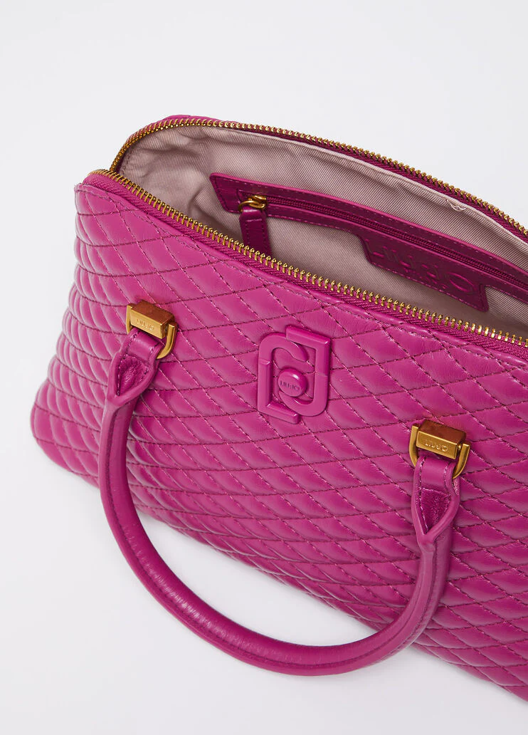 Glossy quilted handbag