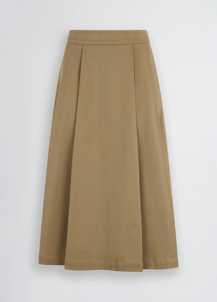 Beige pleated skirt