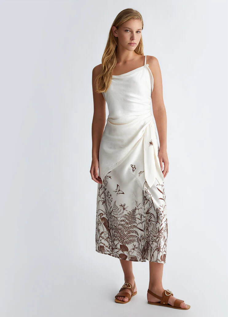 Asymmetrical satin top