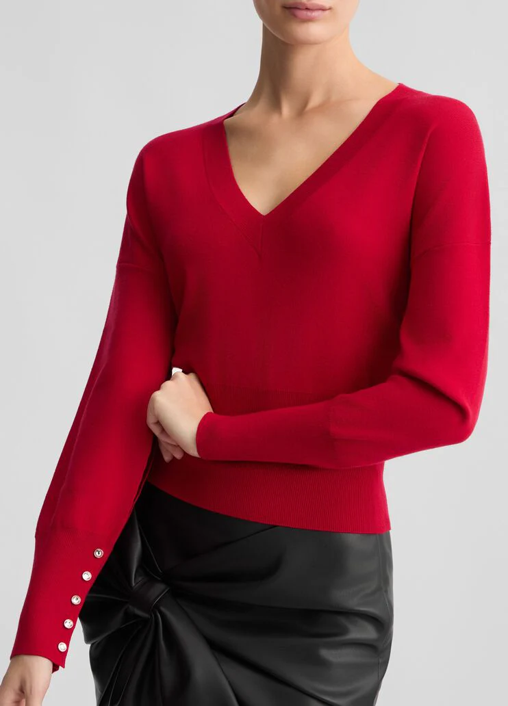 Red top with cut-out