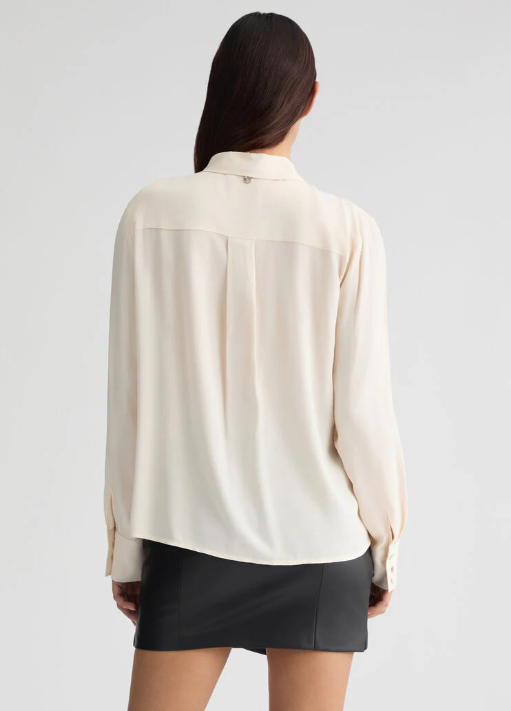 Pleated ivory blouse