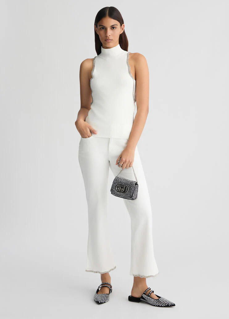 Knit top with rhinestones