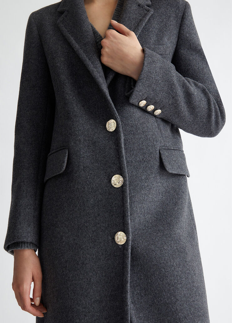 Slim-fit wool-blend coat