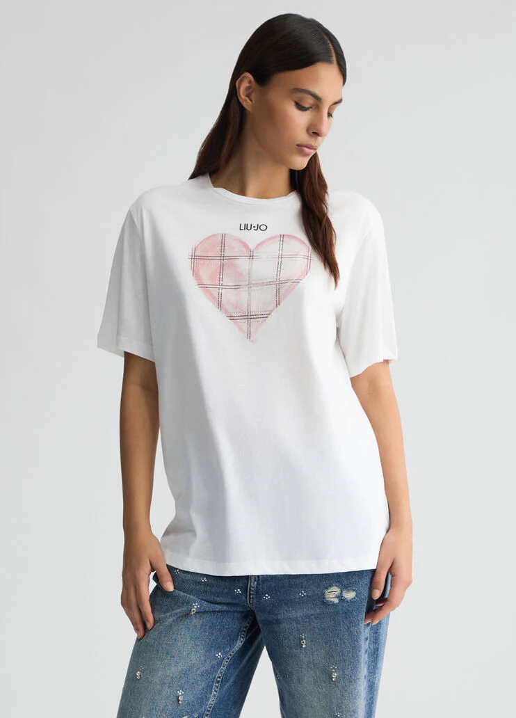 T-shirt with animal-print flower