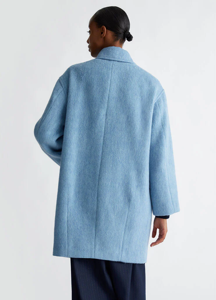 Double-breasted wool-blend coat