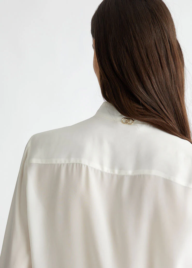 Silk-blend crepe shirt