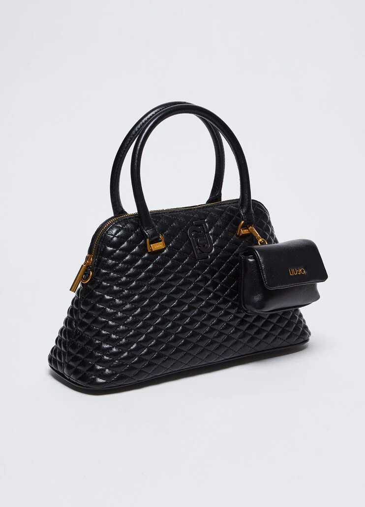 Glossy quilted handbag