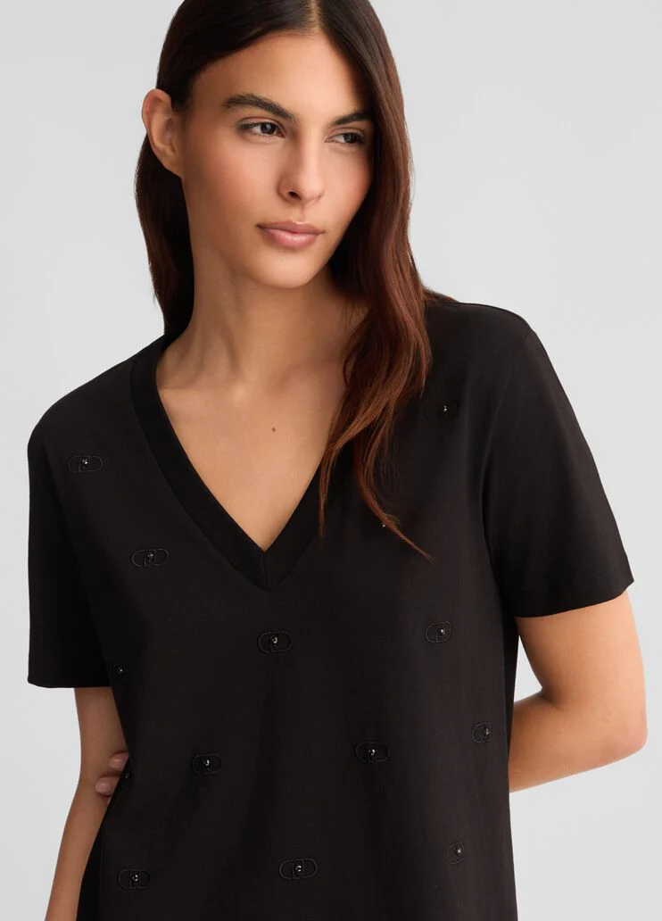 Cotton dress with logo