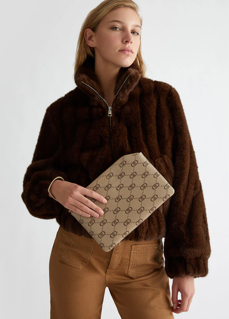 Clutch bag with logo