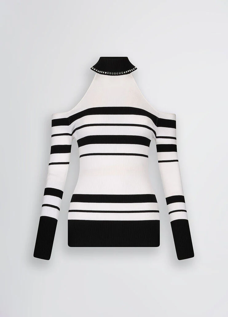 Striped jumper with studs