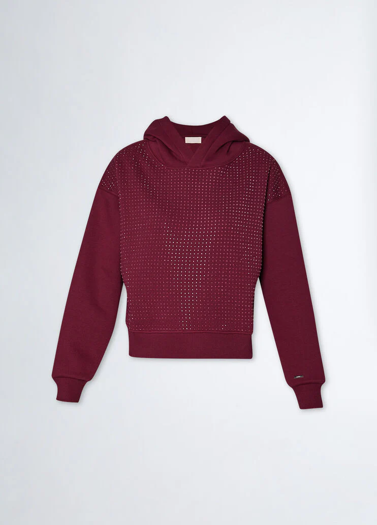 Sweatshirt with rhinestones