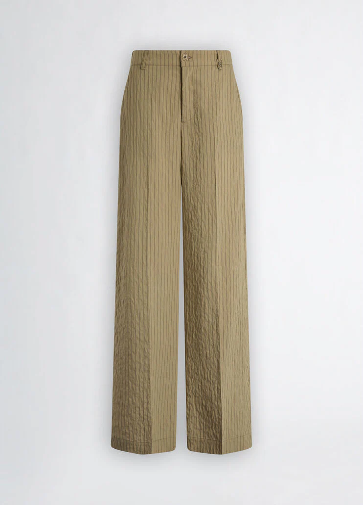 Striped flared trousers