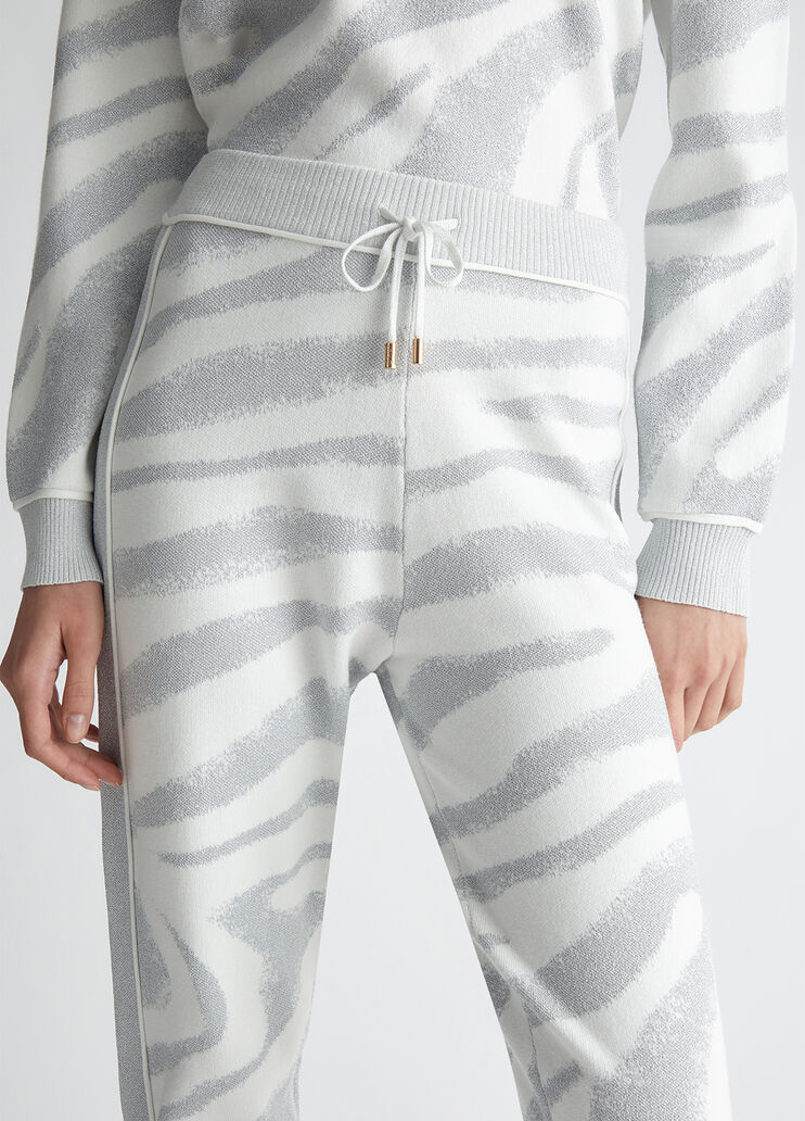 Animal-design knit trousers