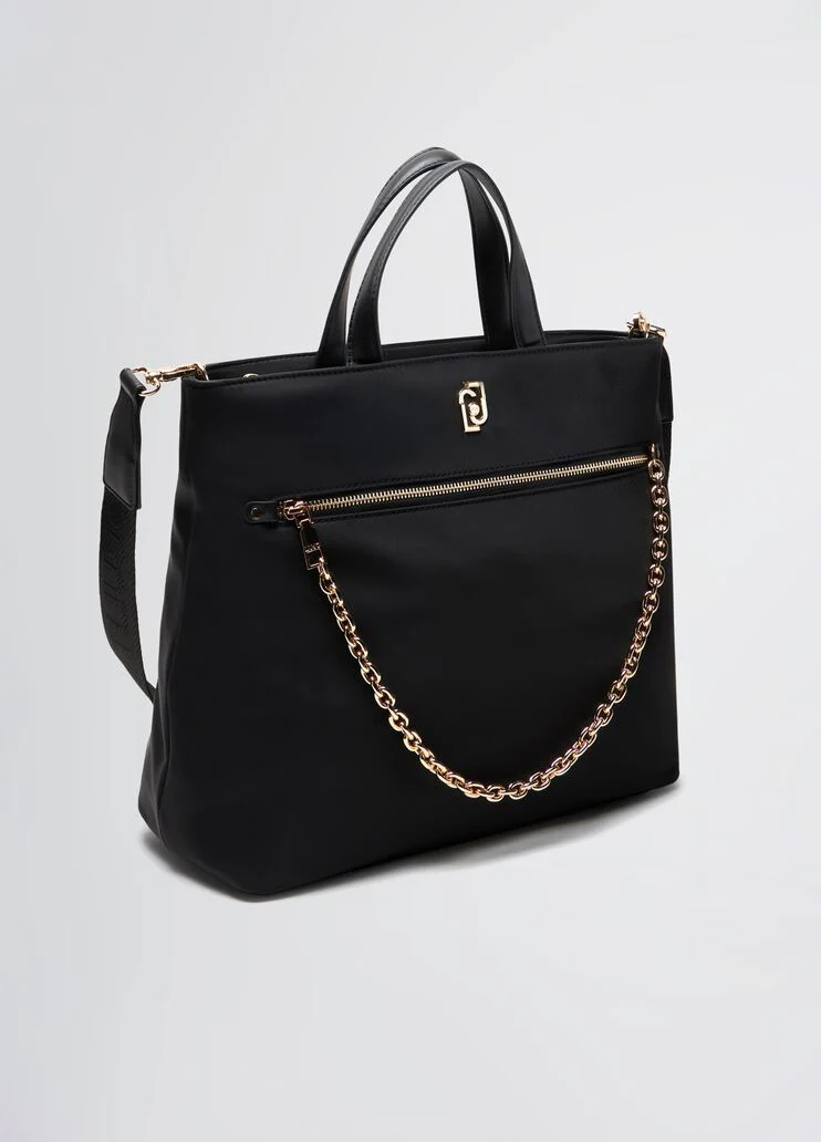 Nylon shopping bag with chain