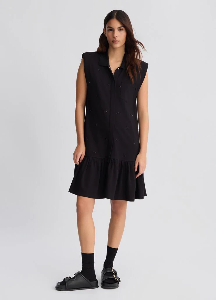 Shirt dress with logo