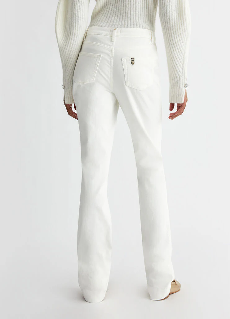 Straight-leg velvet trousers