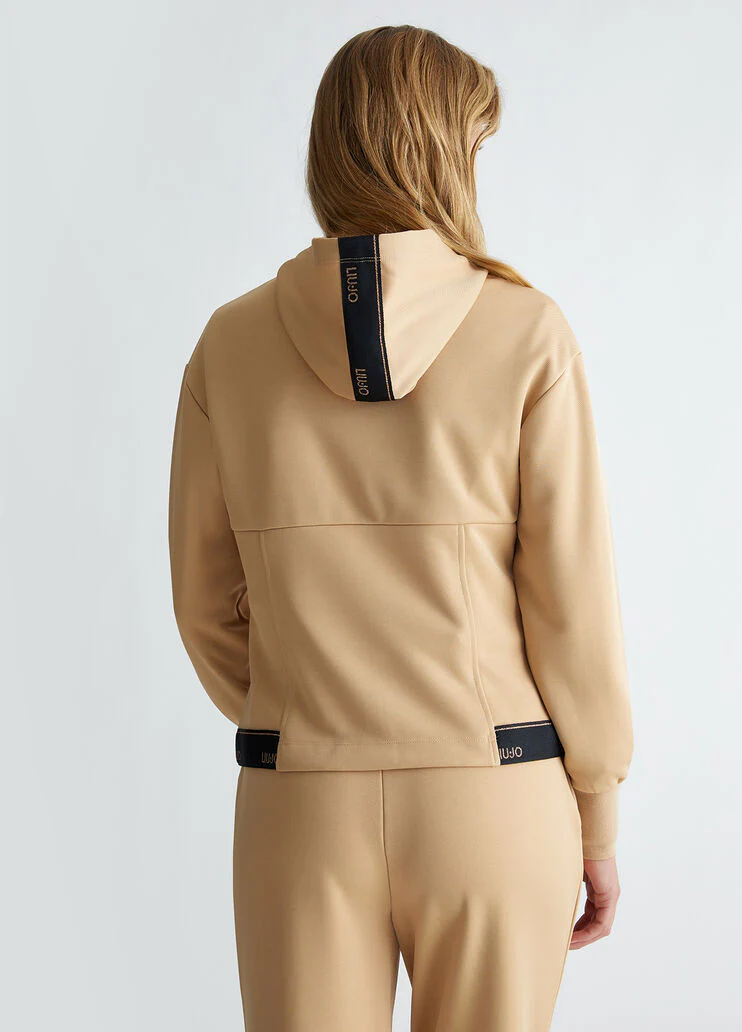 Hooded sweatshirt with zip