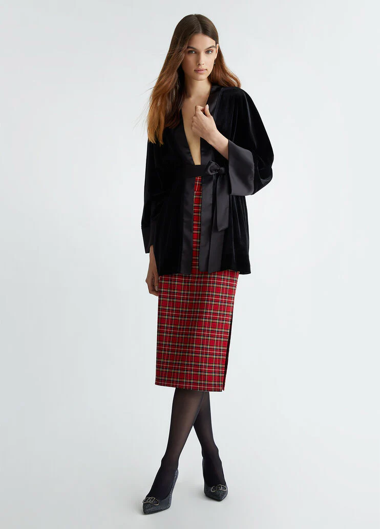 Velvet kimono jacket