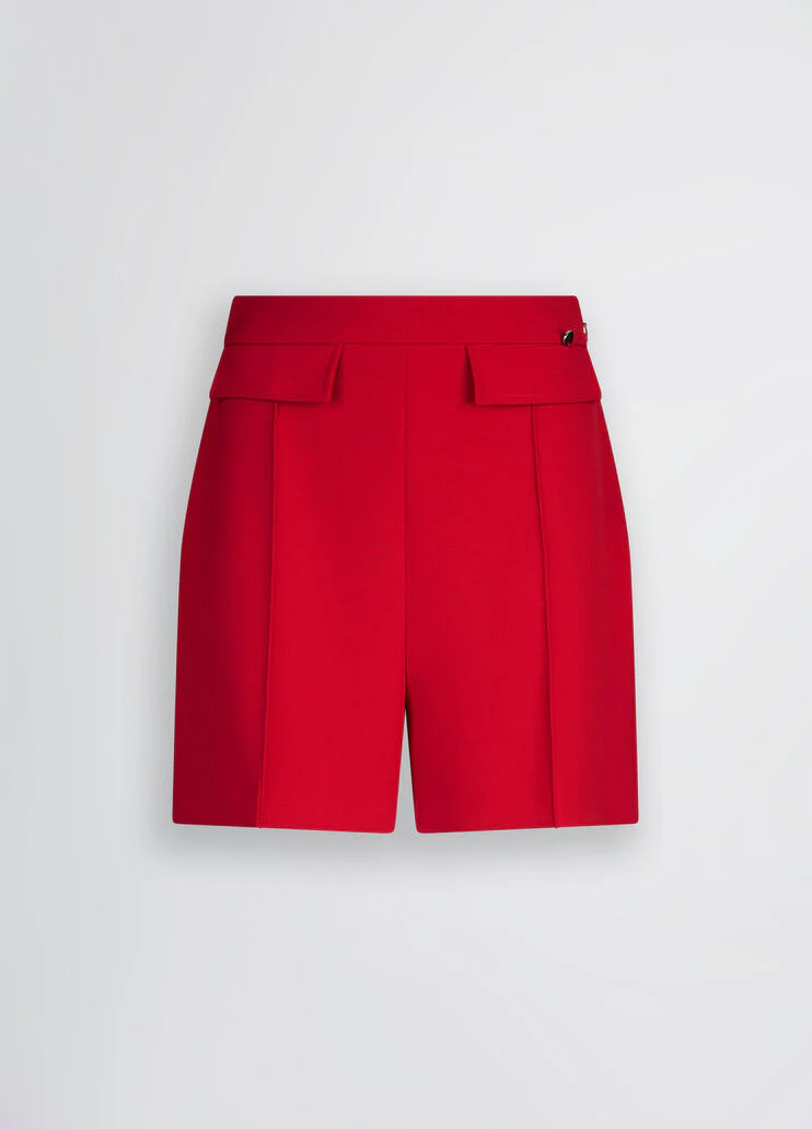 Red high-rise shorts