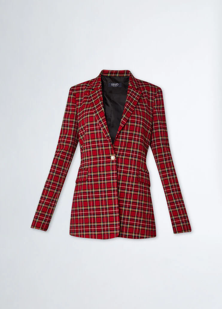 Red tartan blazer