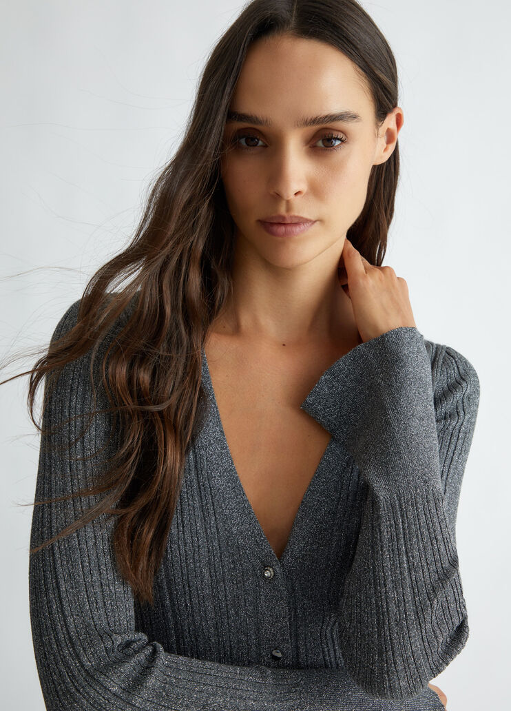 Lurex knit cardigan