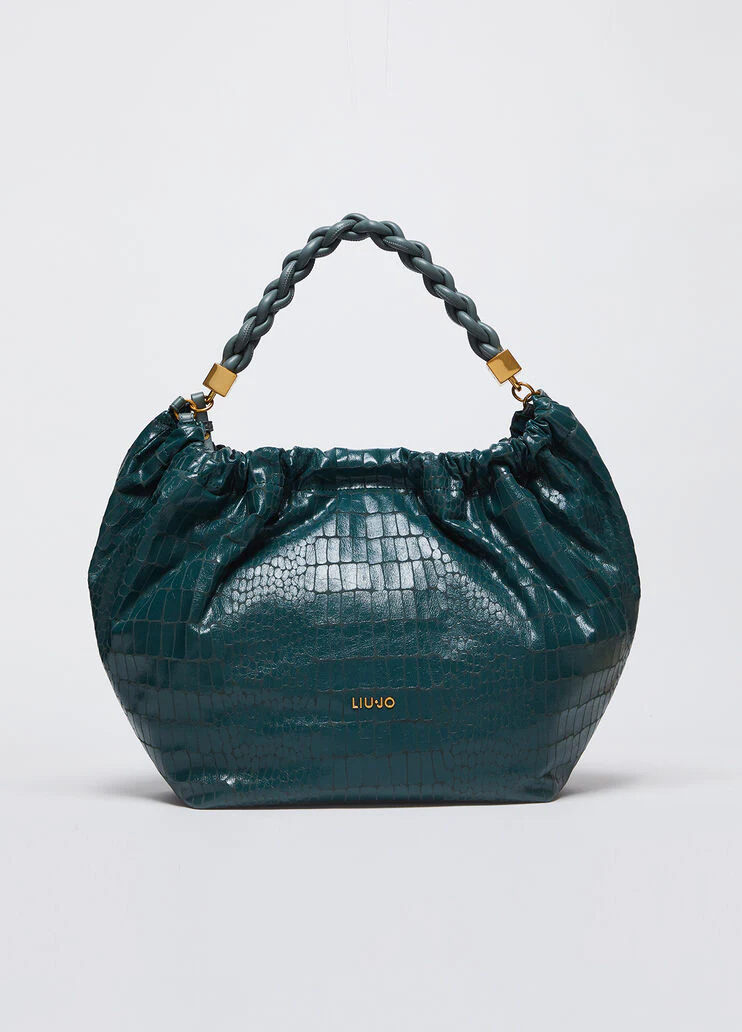 Crocodile-print handbag
