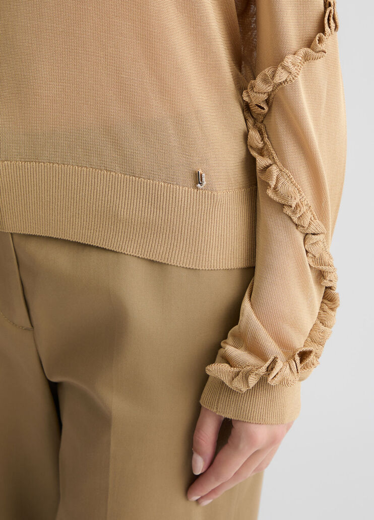 Beige jumper with ruching