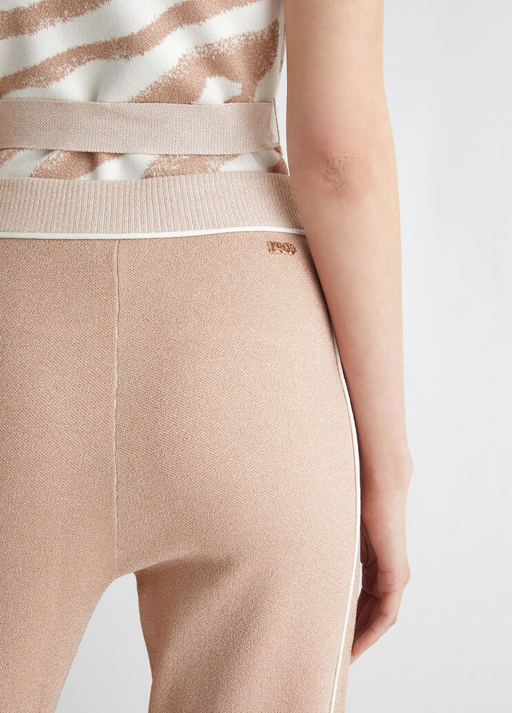 Animal-design knit trousers