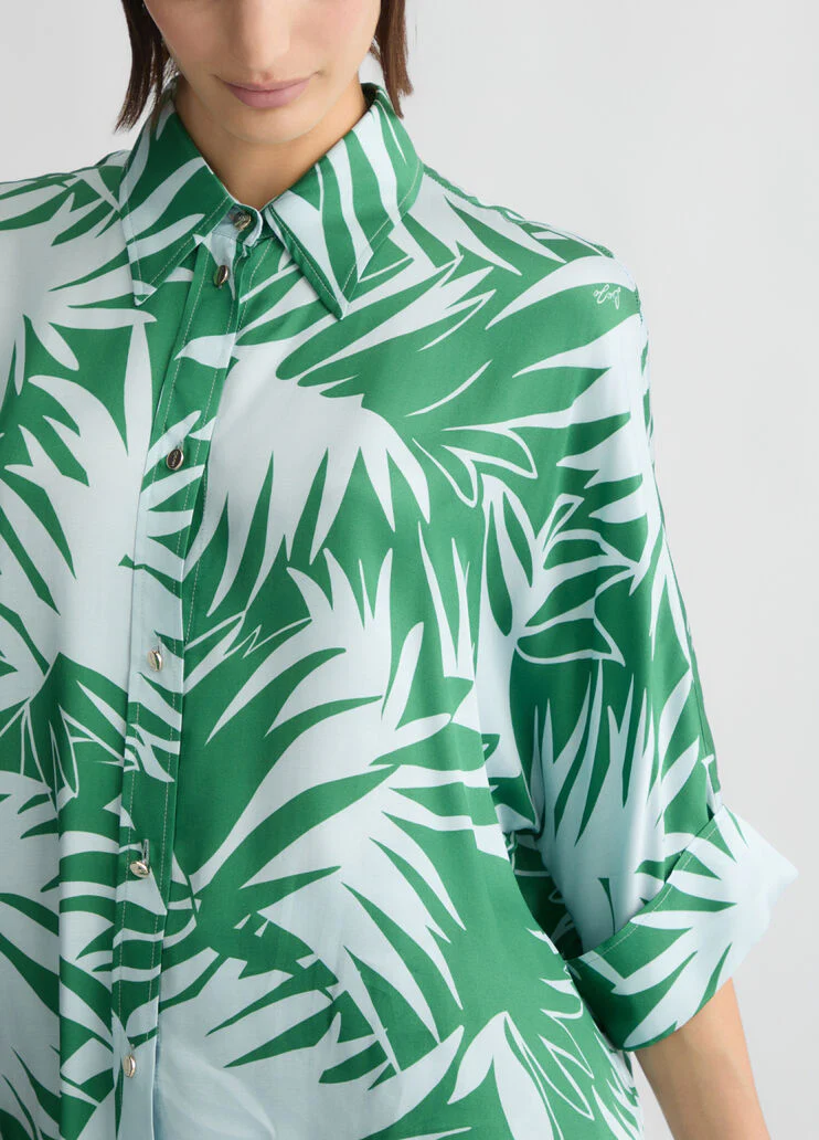 Printed satin shirt