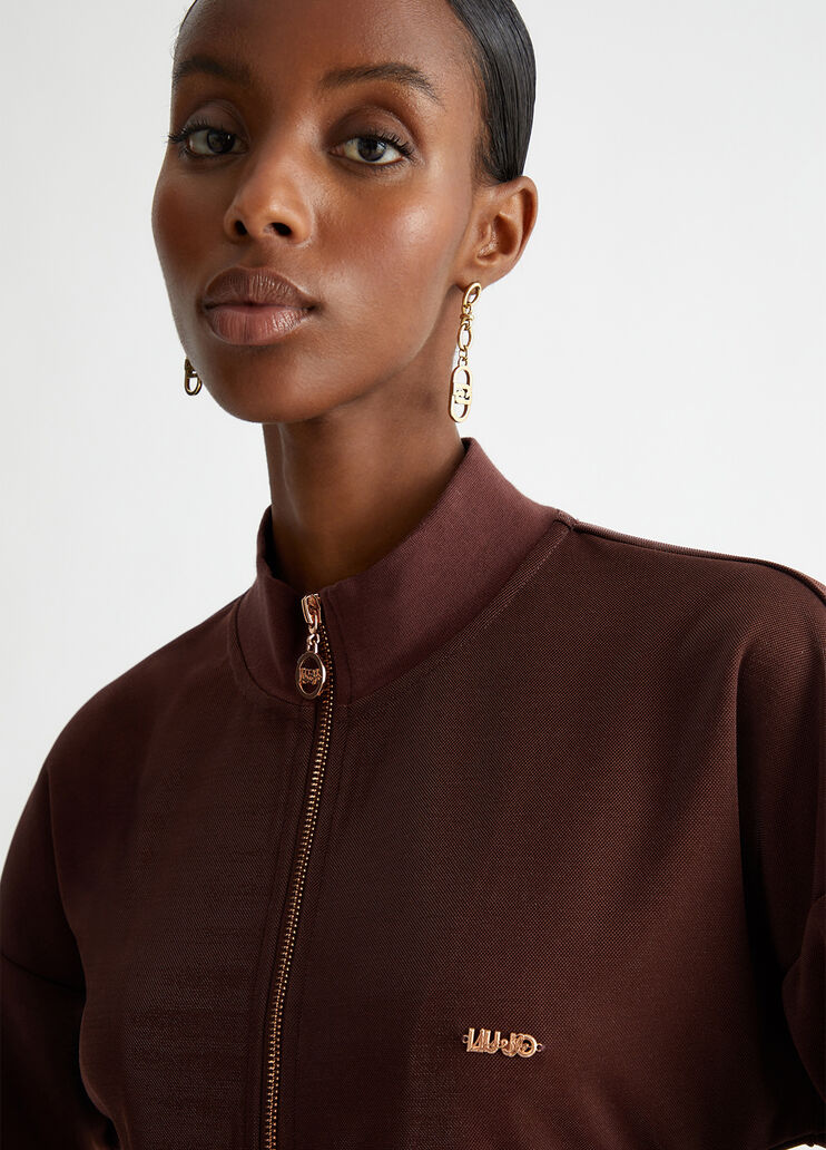 Jersey dress with zip