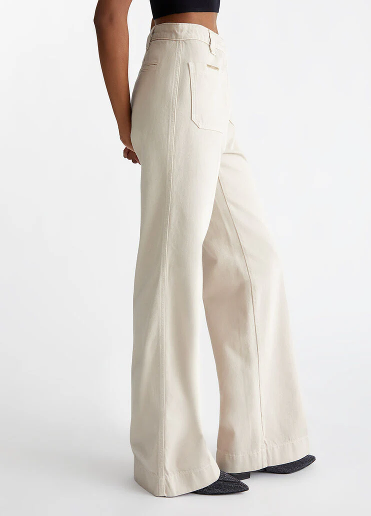 Cotton straight-leg trousers