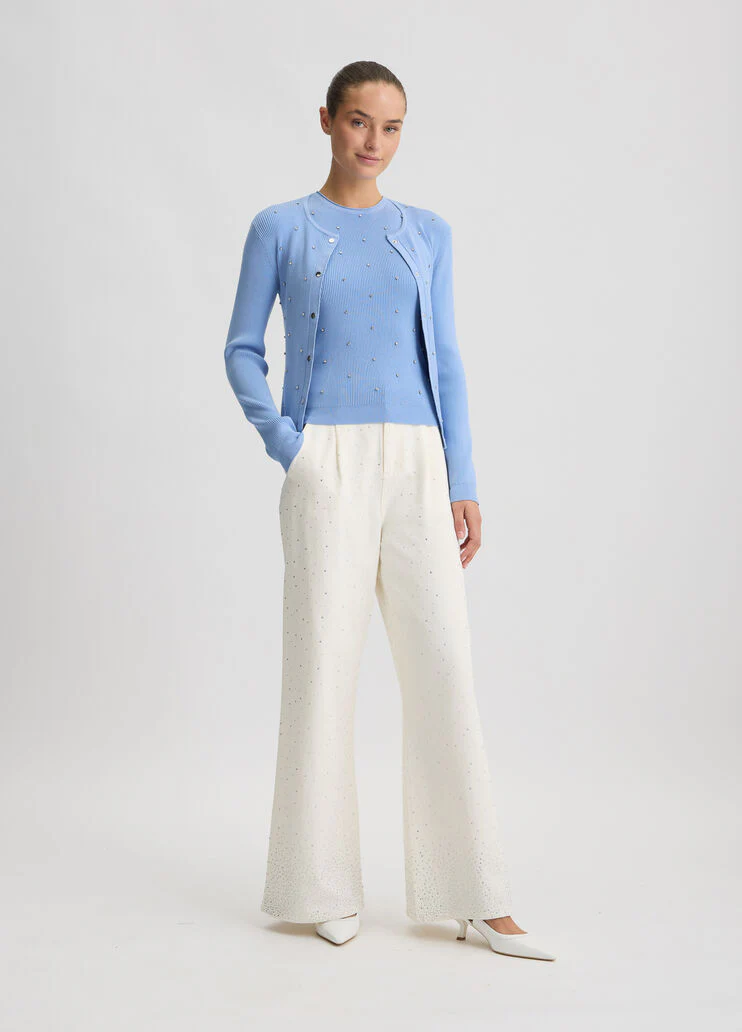 Light blue top with studs