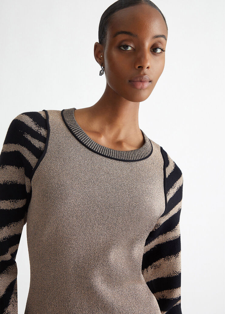 Animal-design knit dress