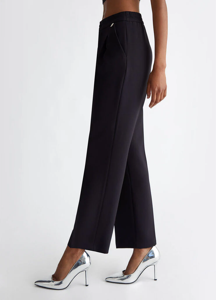 Stretch crepe trousers